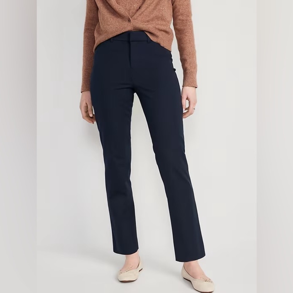 NWT! Old Navy High-Waisted Pixie Straight Ankle Pants Navy - 10 TALL 🩷 629561